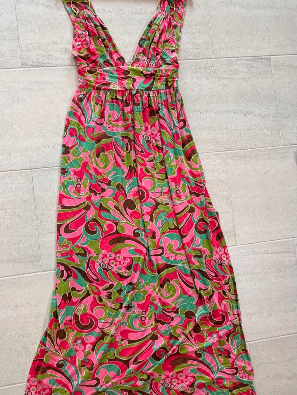 💛2 for $20- Milly Pink Green Brown Floral Print Top
